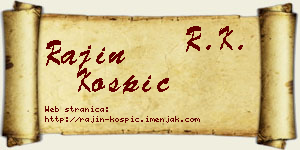Rajin Košpić vizit kartica